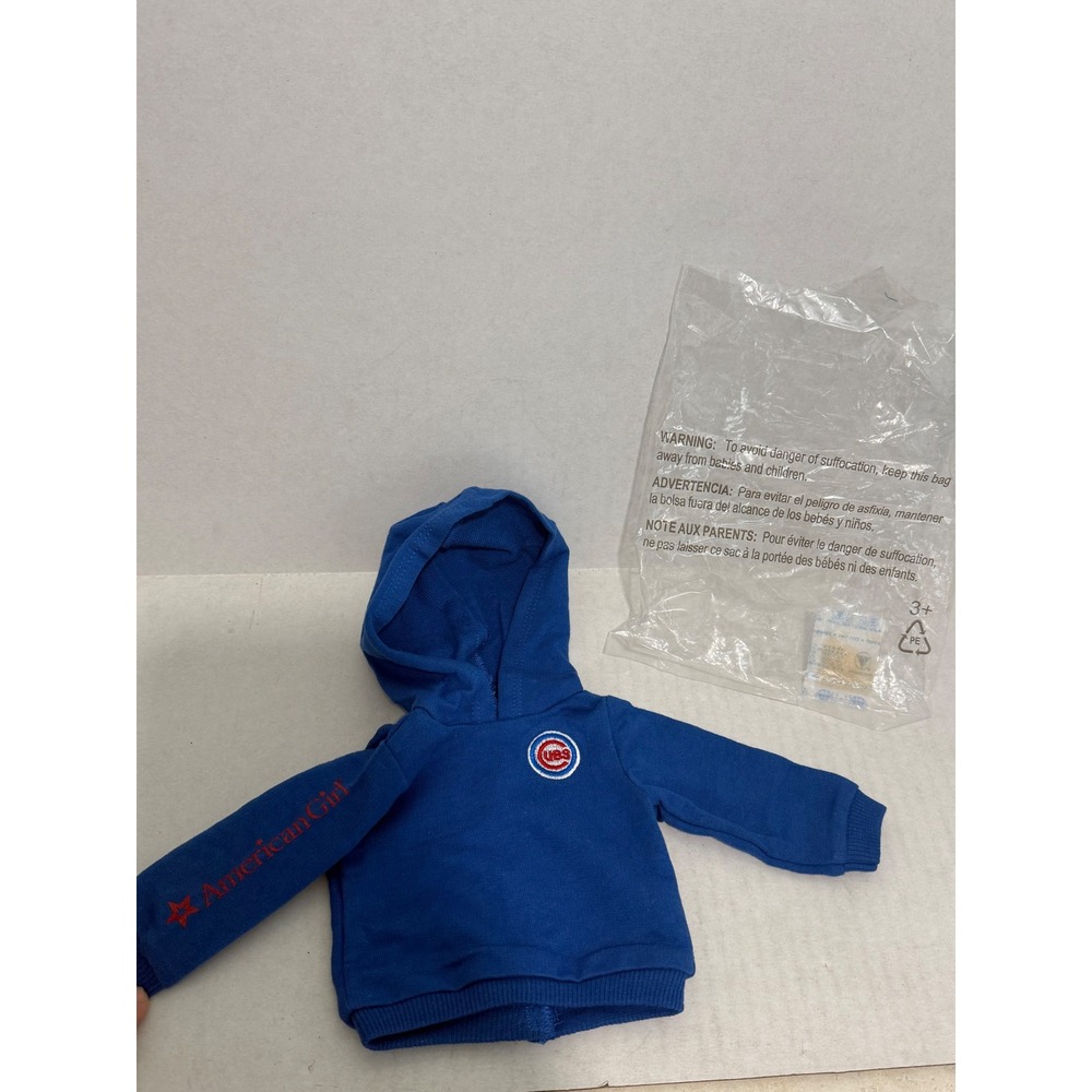 American Girl Doll Hoodie Blue Excellent Chicago Cubs Fan Sweatshirt